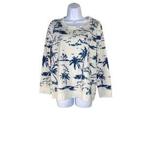 Chaser Womens Hawaiian Print Sweatshirt Pullover Long Sleeve Size Medium‎